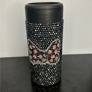 Minnie Mouse Bow Rhinestone Slim Can Holder Koozie